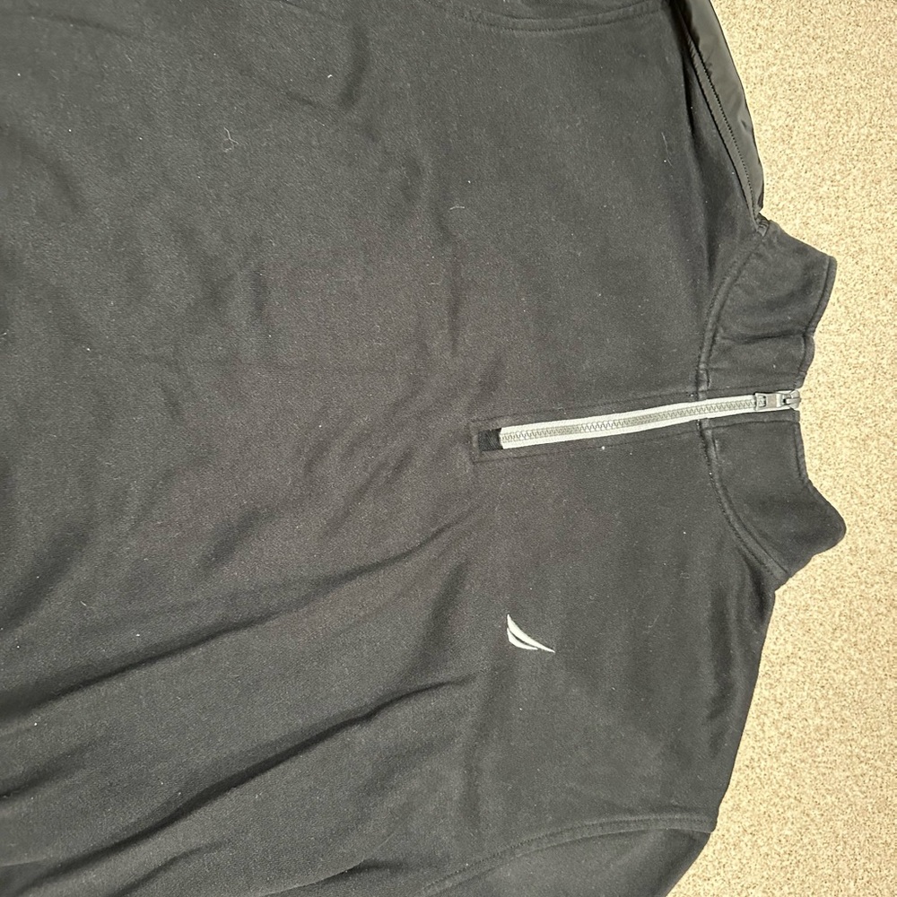 Nautica Black and Gray Quarter-Zip Pullover